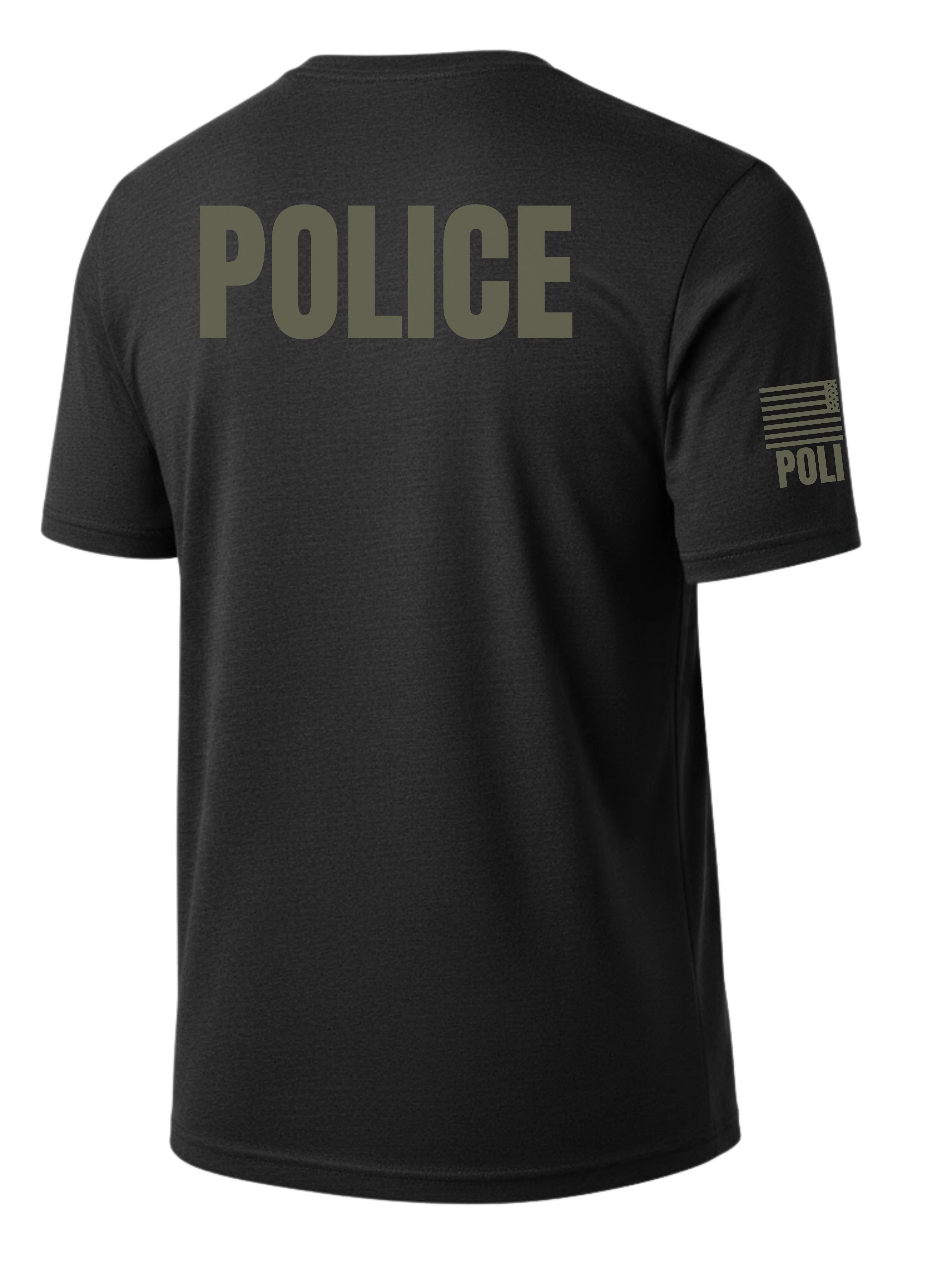 Black Police Men's Shirt - Short Sleeve (Green)