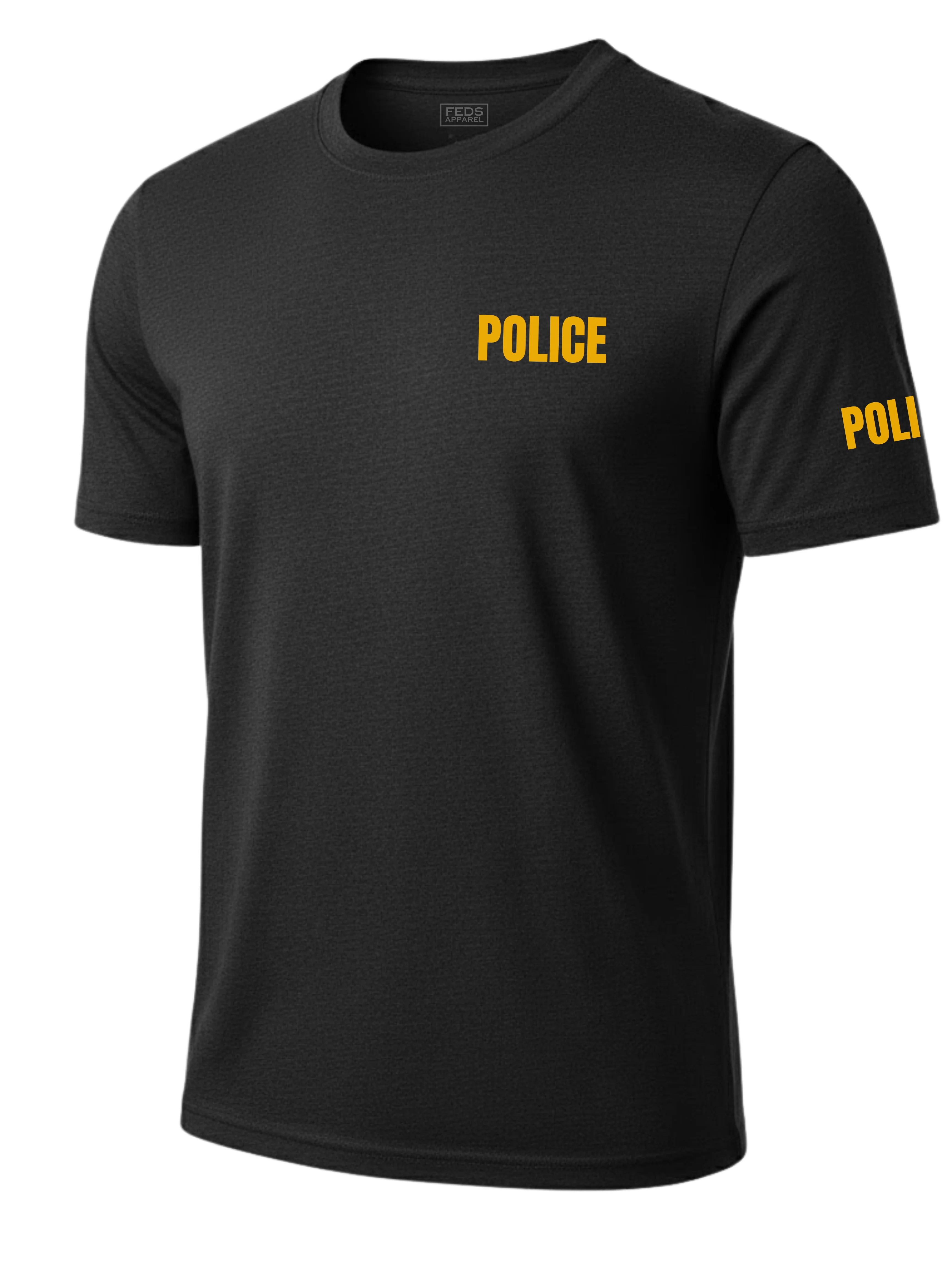 Black Police Men's Shirt - Short Sleeve (Golden Yellow) - Image 2