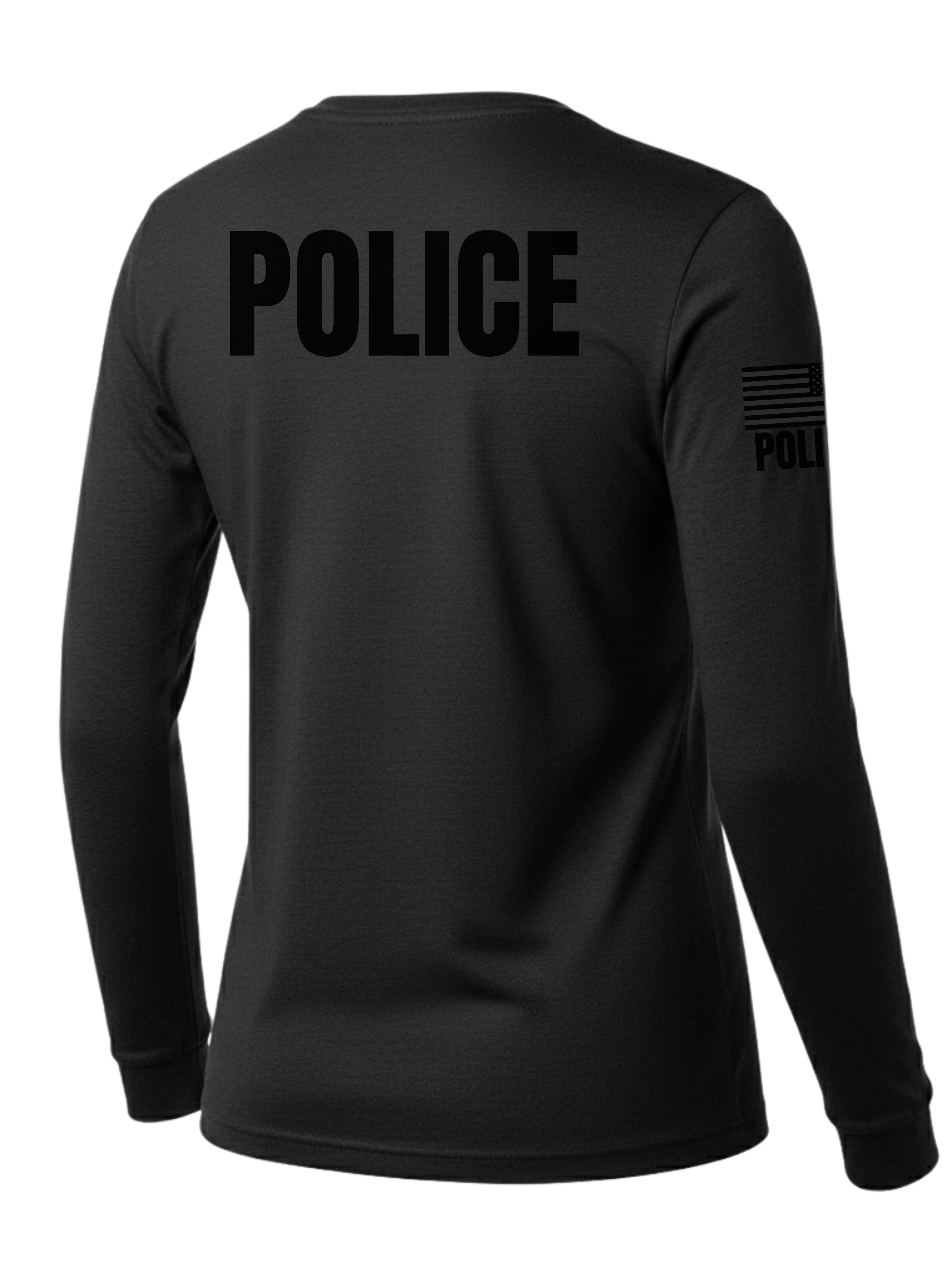 Black Police Women's Shirt - Long Sleeve (Black)
