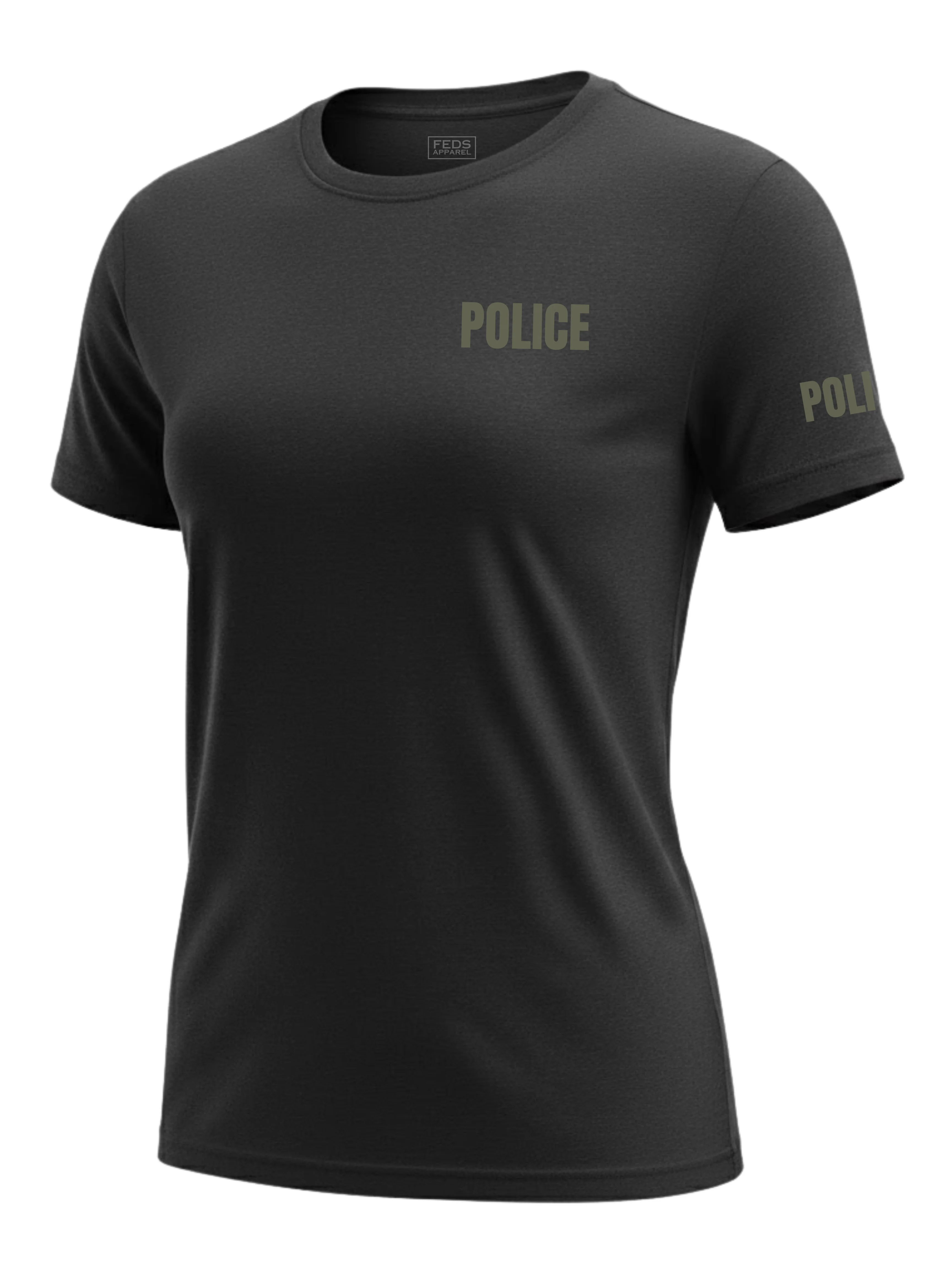 Black Police Women's Shirt - Short Sleeve (Green) - Image 2