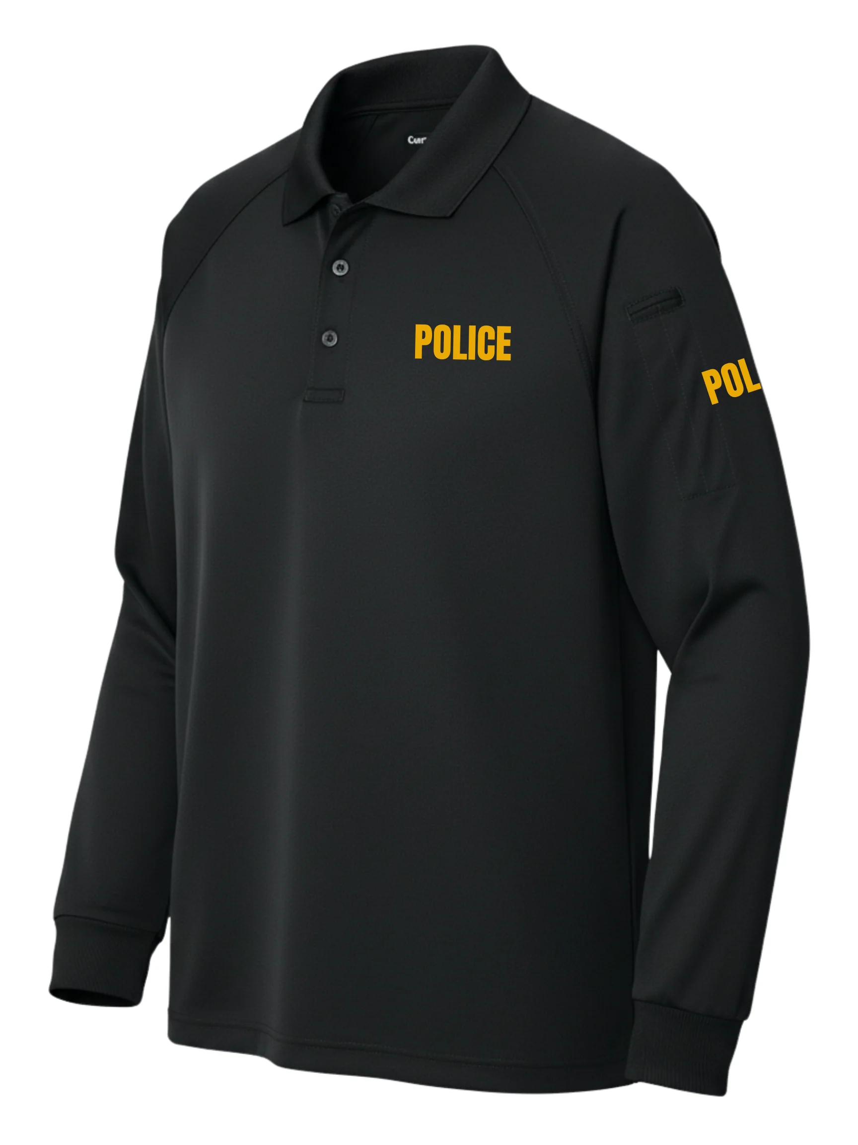 Black Tactical Long Sleeve - Police Men's Shirt (Yellow) - Image 2