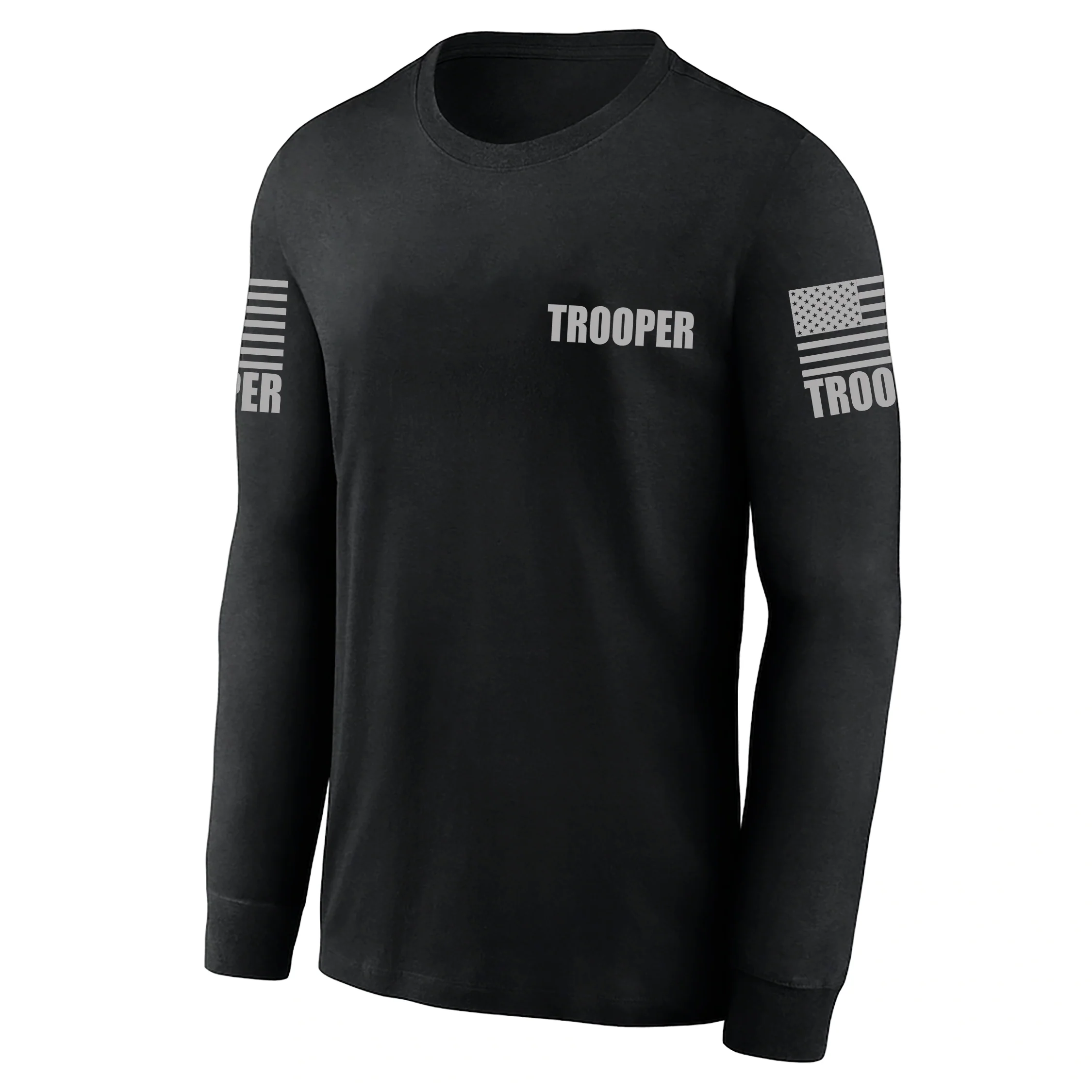 Black Trooper Men's Shirt - Long Sleeve (Gray) - Image 2