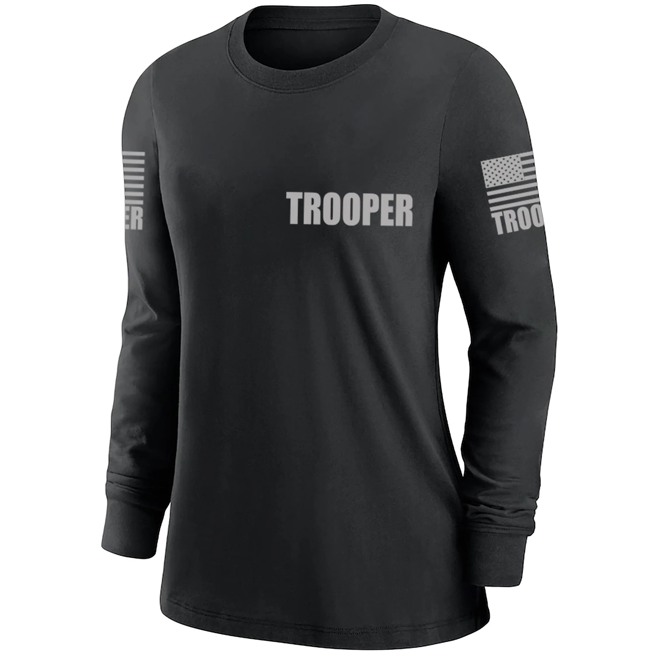 Black Trooper Women's Shirt - Long Sleeve (Gray) - Image 2