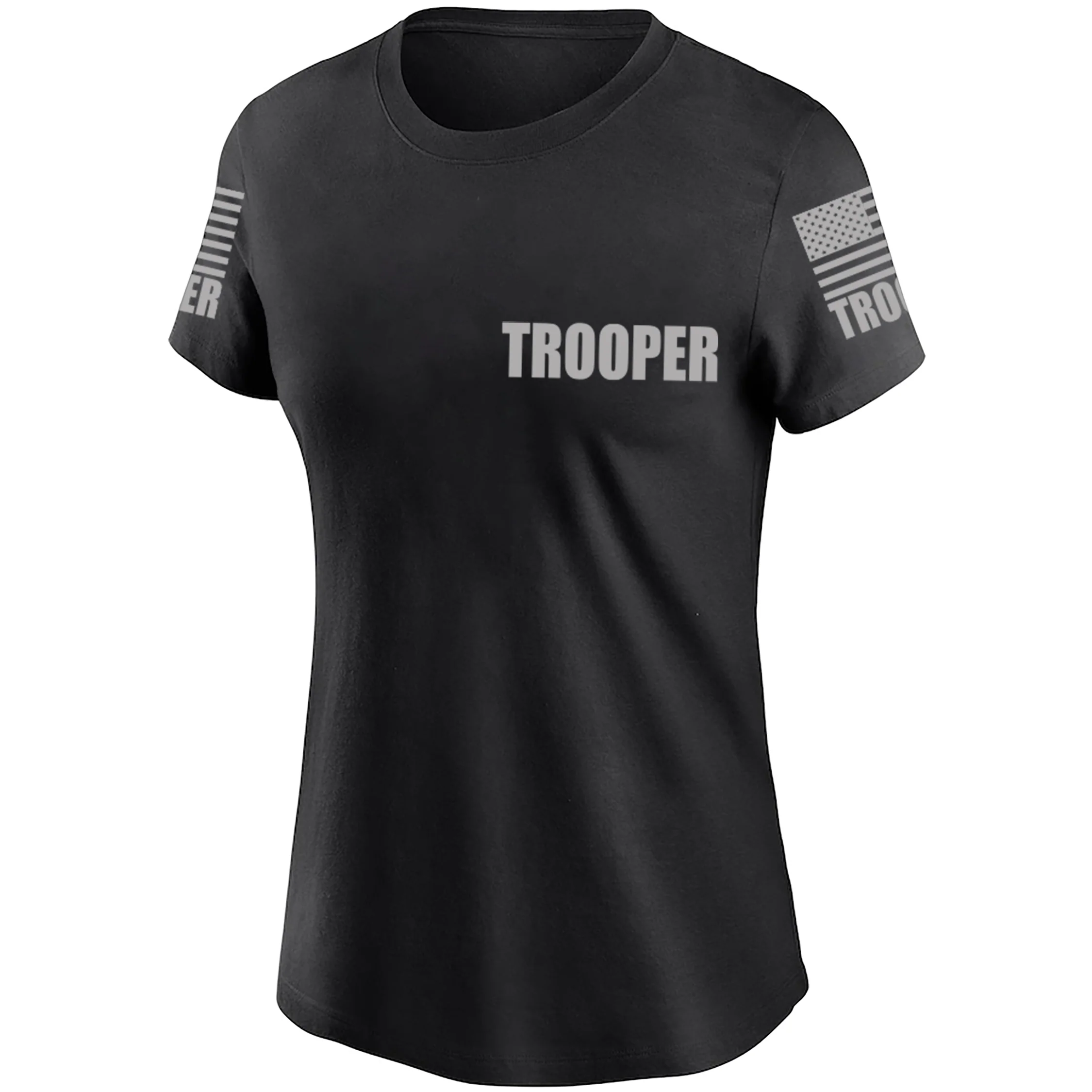 Black Trooper Women's Shirt - Short Sleeve (Gray) - Image 2