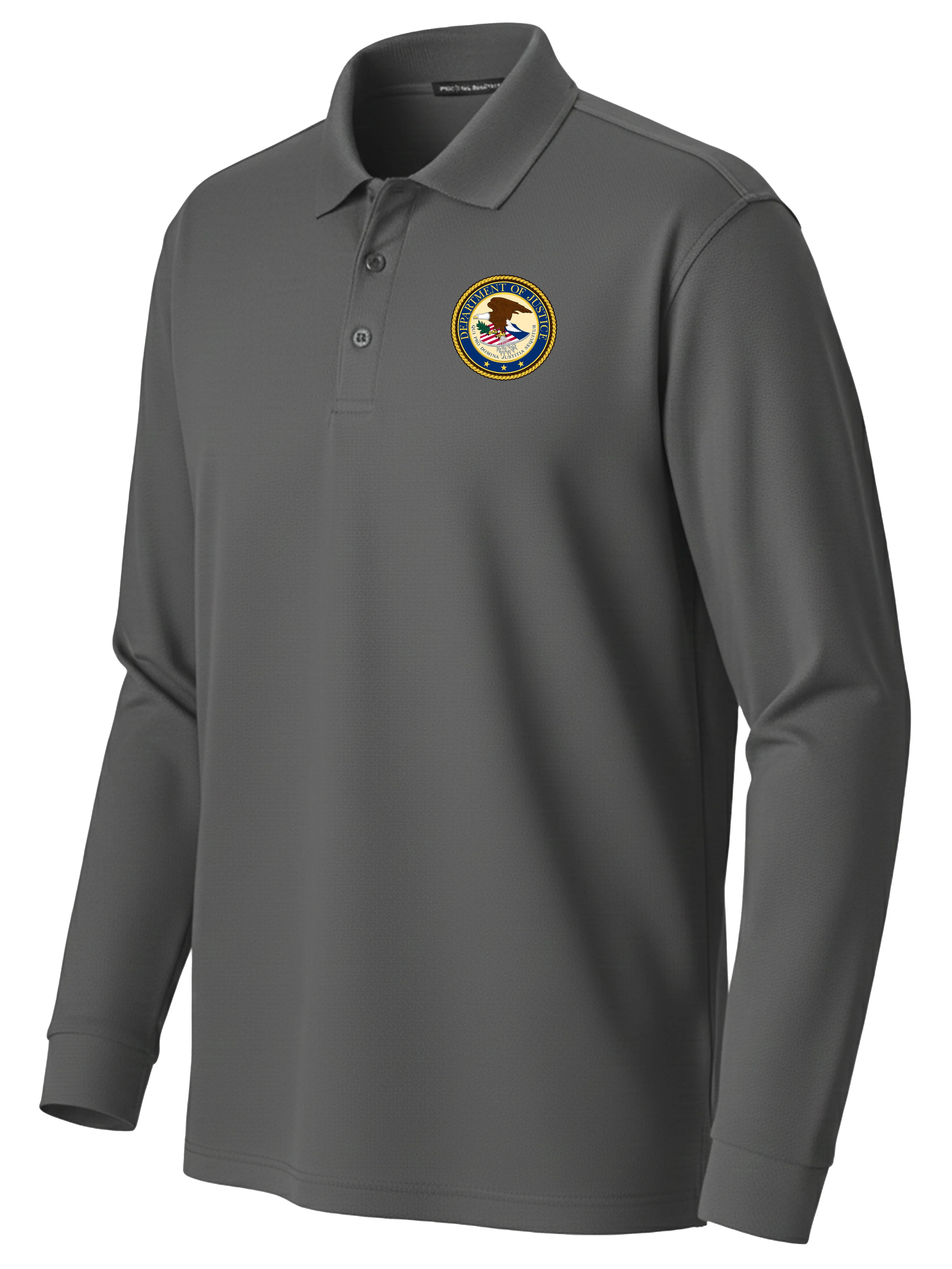 Department of Justice Polo Shirt - Men's Long Sleeve - Image 3
