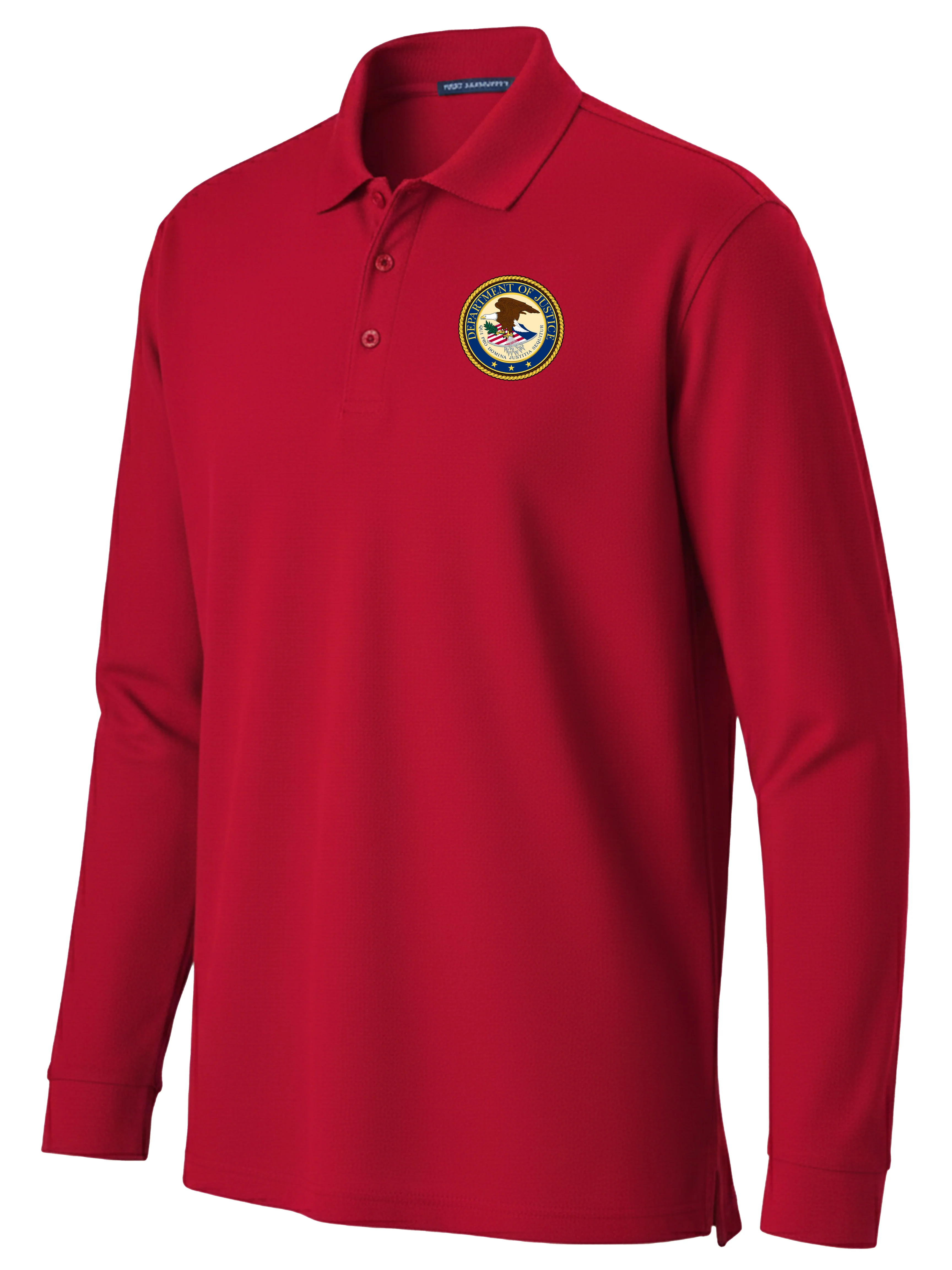 Department of Justice Polo Shirt - Men's Long Sleeve - Image 4