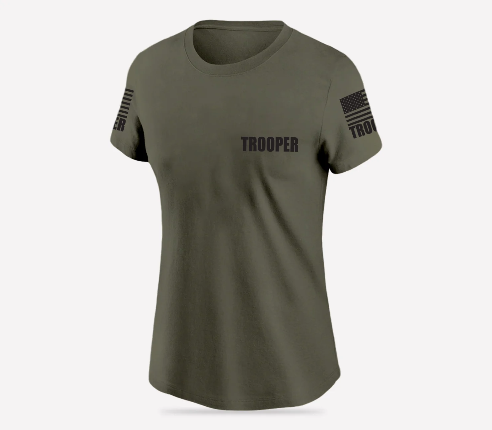 Drab Green Trooper Women's Shirt - Short Sleeve (Black) - Image 2