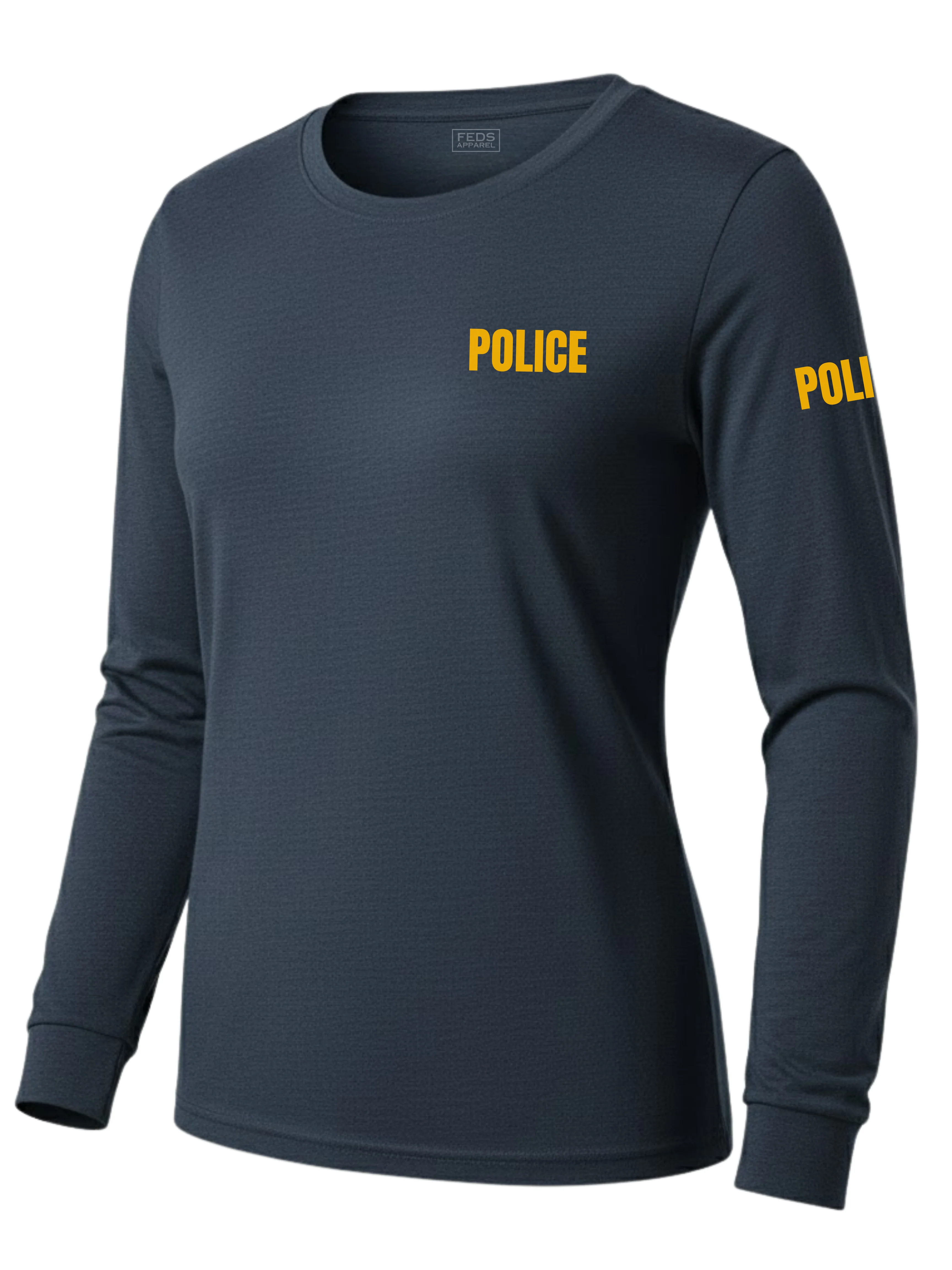 Navy Blue Police Women's Shirt - Long Sleeve (Golden Yellow) - Image 2