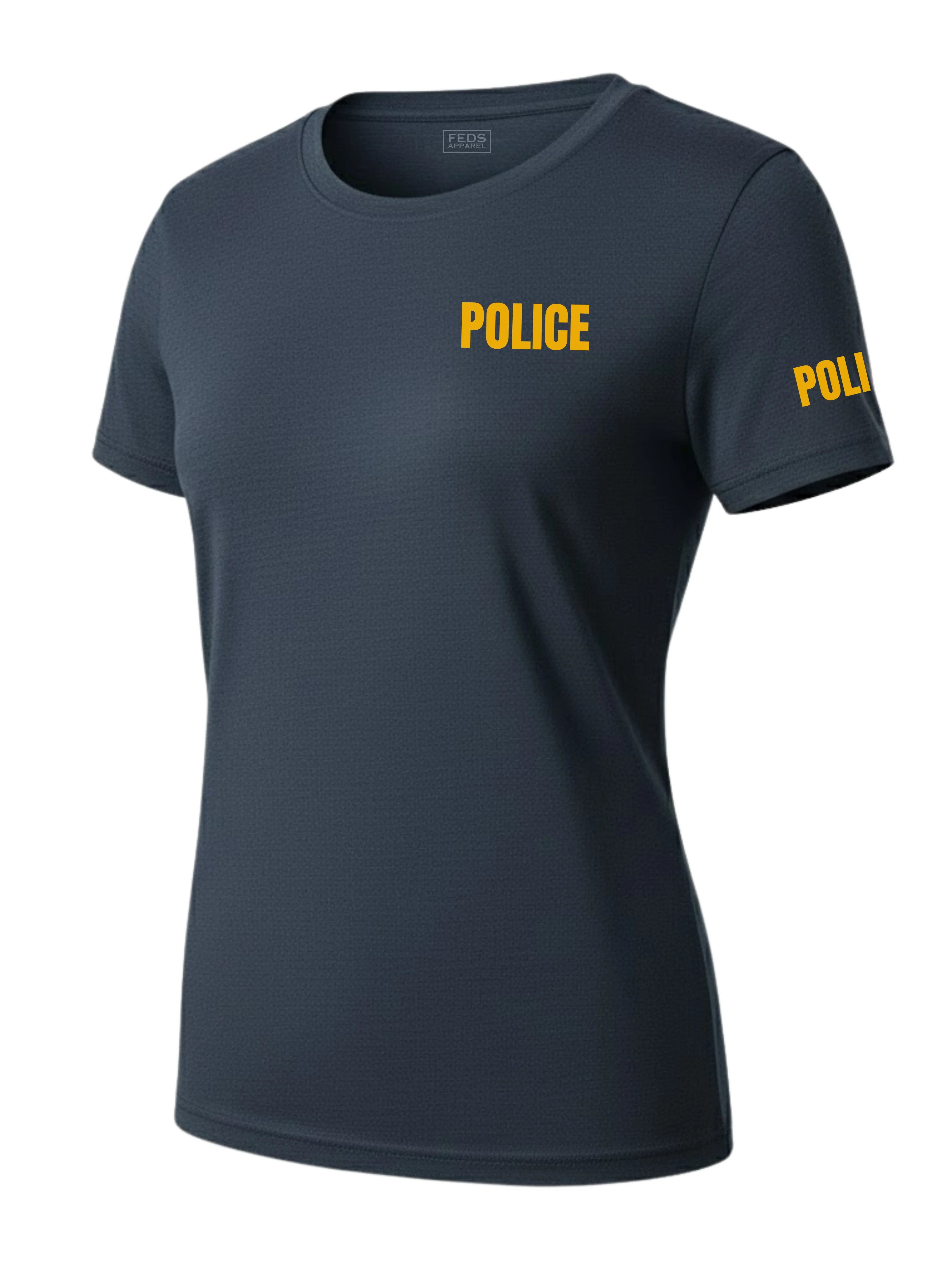 Navy Blue Police Women's Shirt - Short Sleeve (Golden Yellow) - Image 2