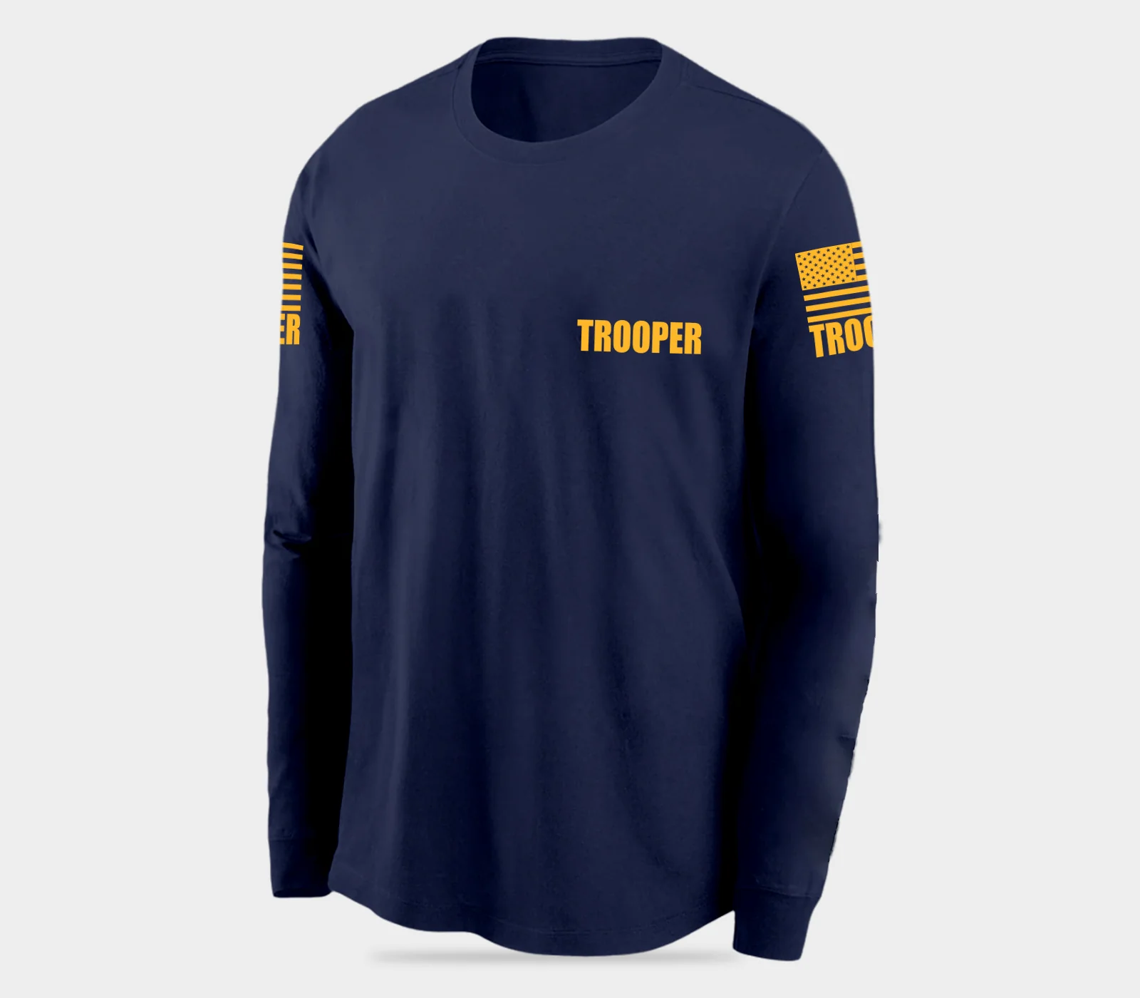 Navy Blue Trooper Men's Shirt - Long Sleeve (Golden Yellow) - Image 2