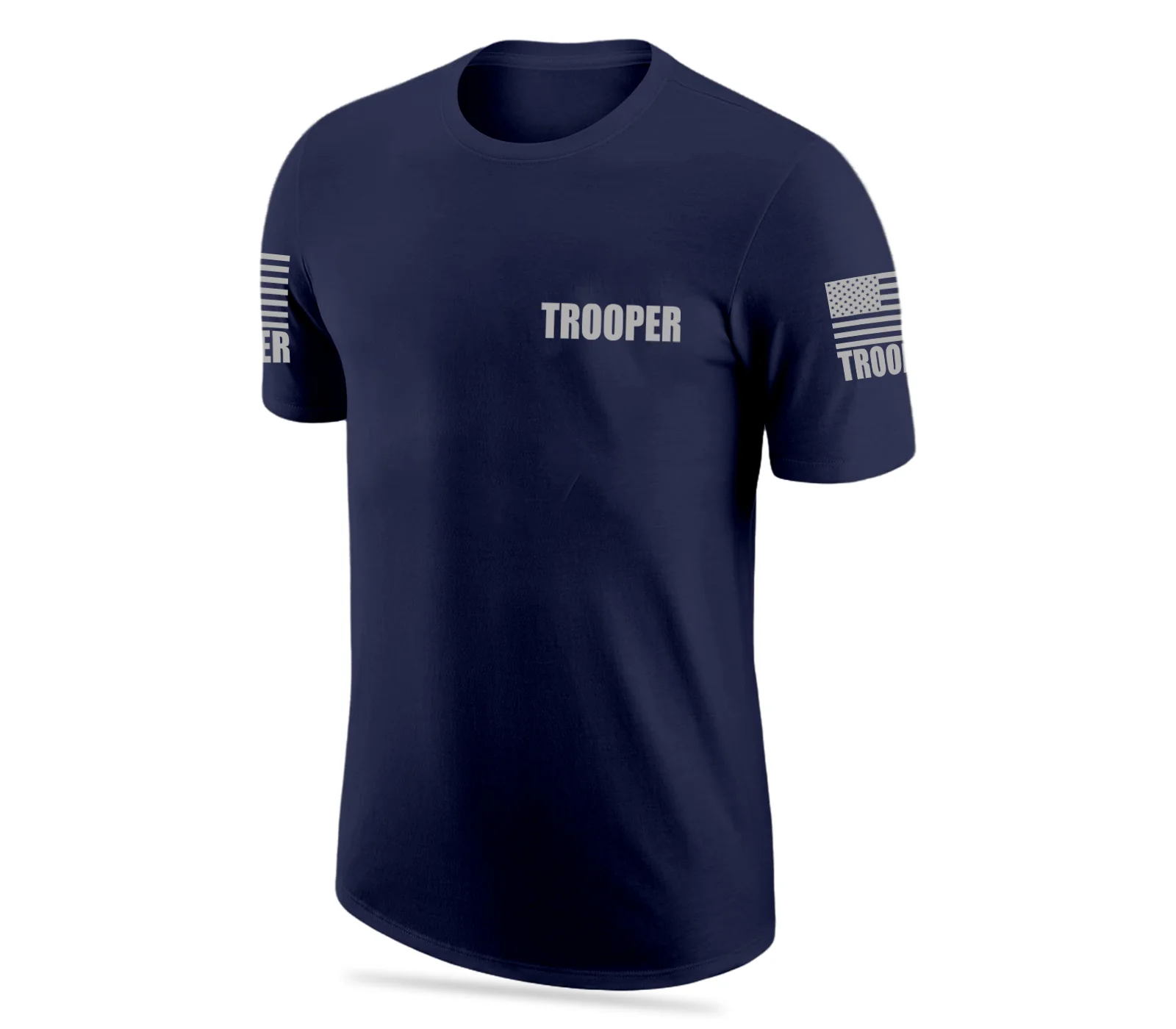 Navy Blue Trooper Men's Shirt - Short Sleeve (Gray) - Image 2