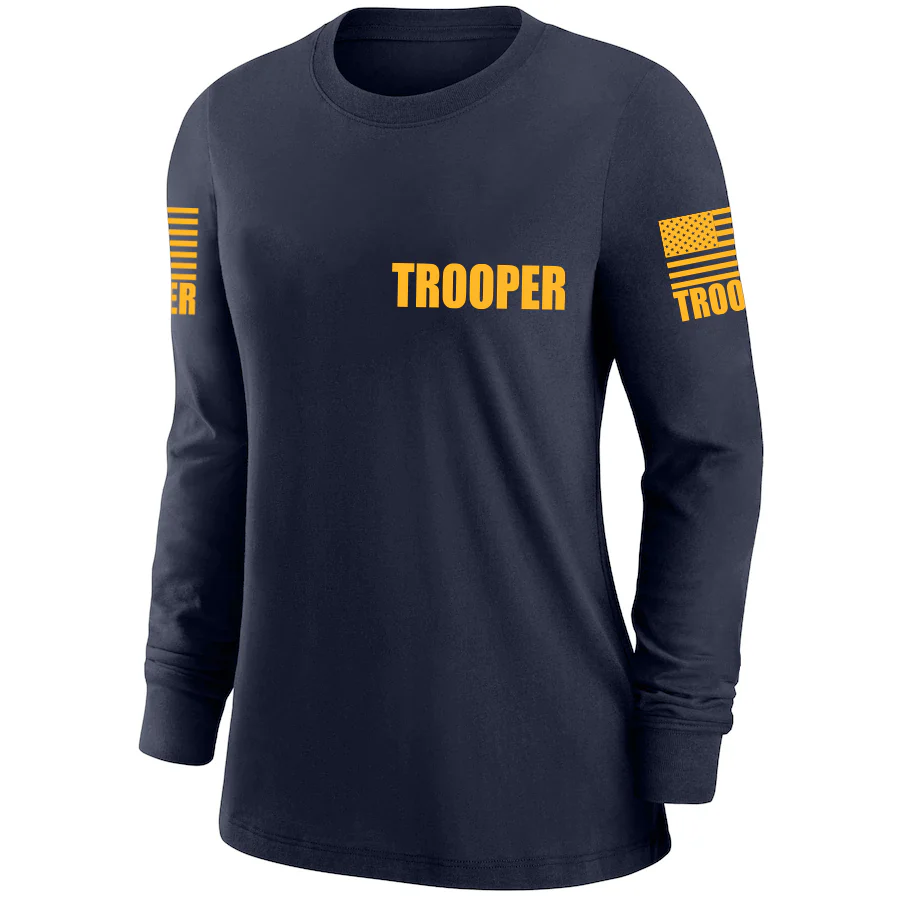 Navy Blue Trooper Women's Shirt - Long Sleeve (Golden Yellow) - Image 2
