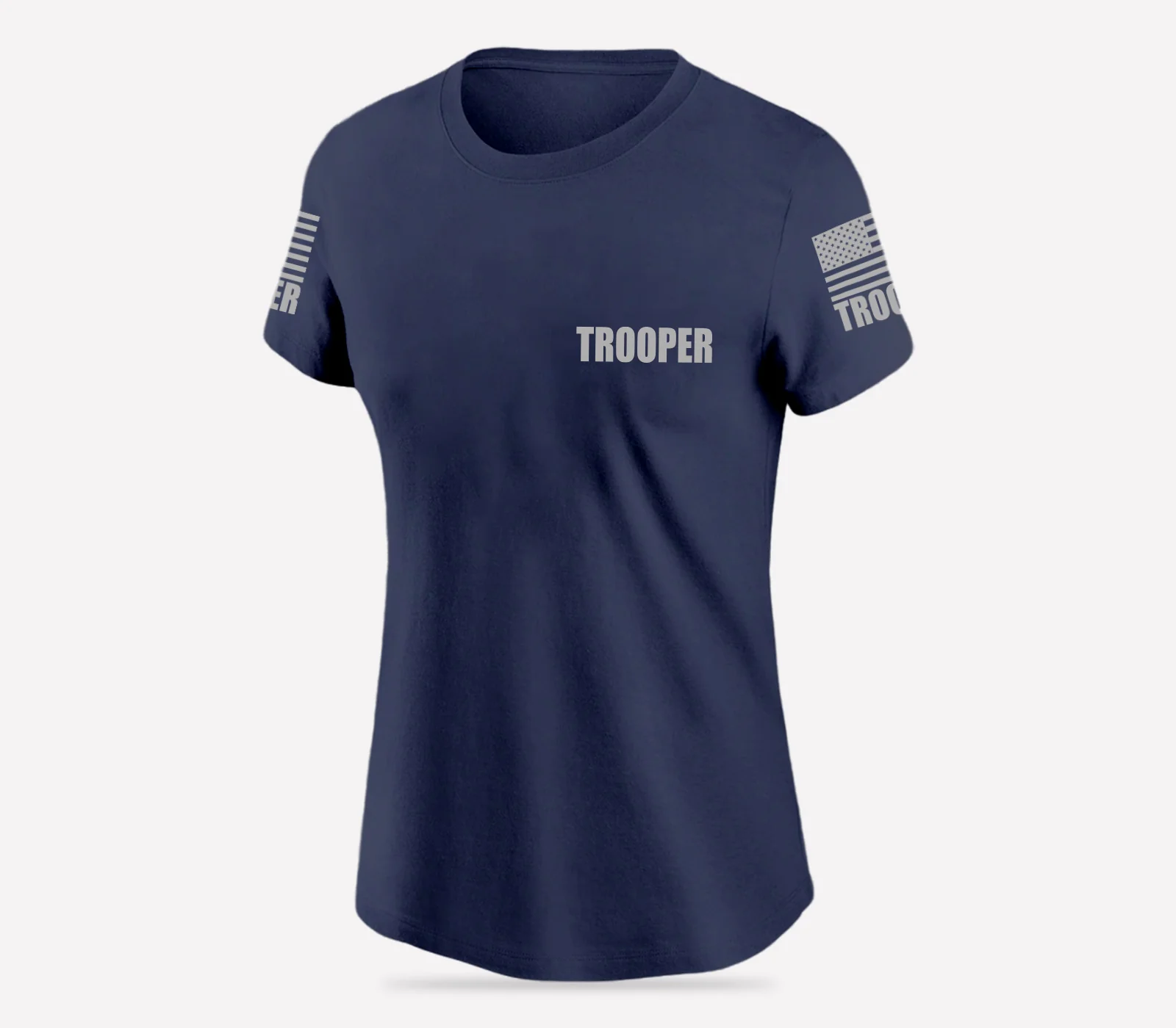 Navy Blue Trooper Women's Shirt - Short Sleeve (Gray) - Image 2
