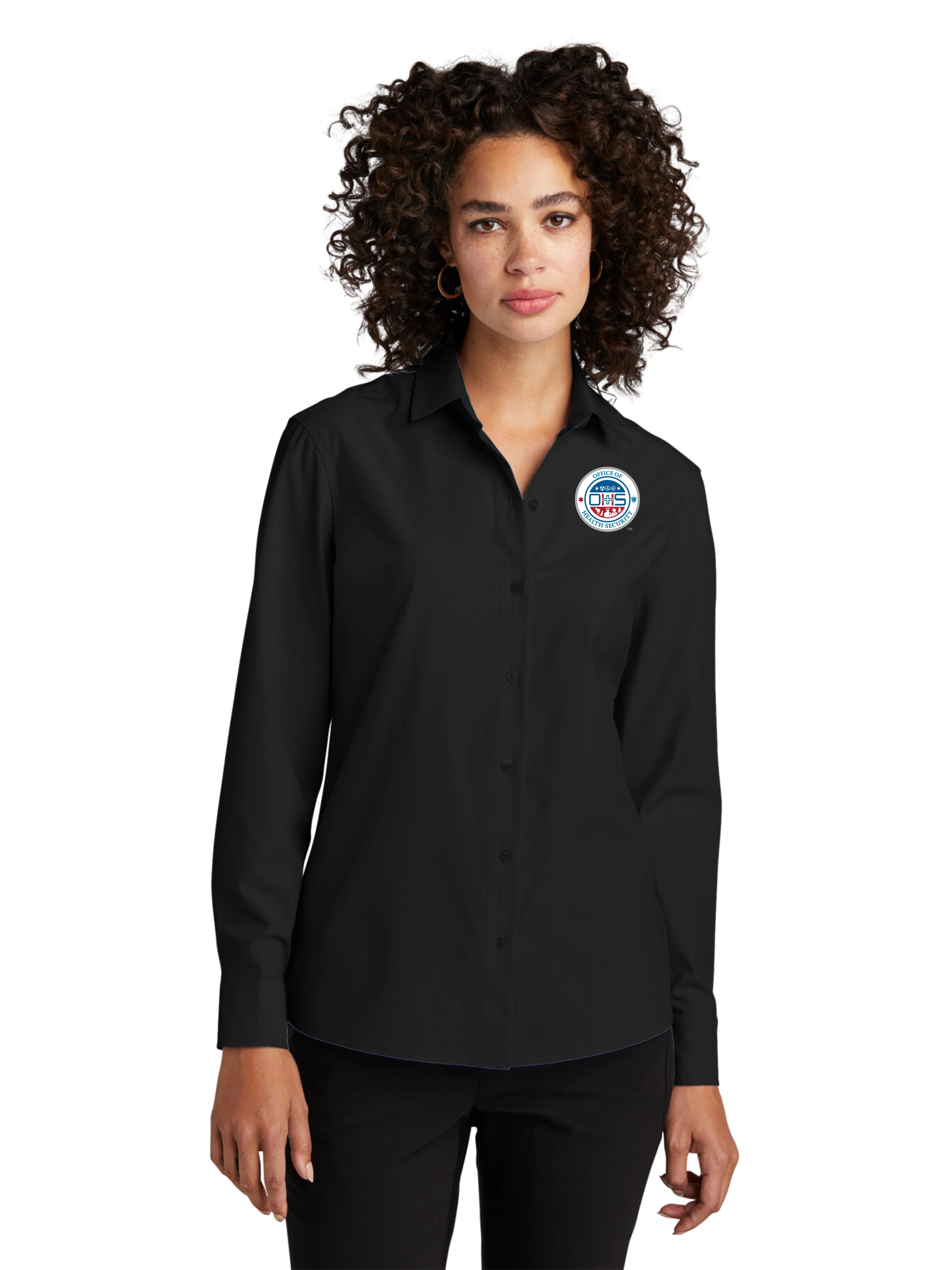 OHS Seal - Women’s Long Sleeve Stretch Woven Shirt - Image 2