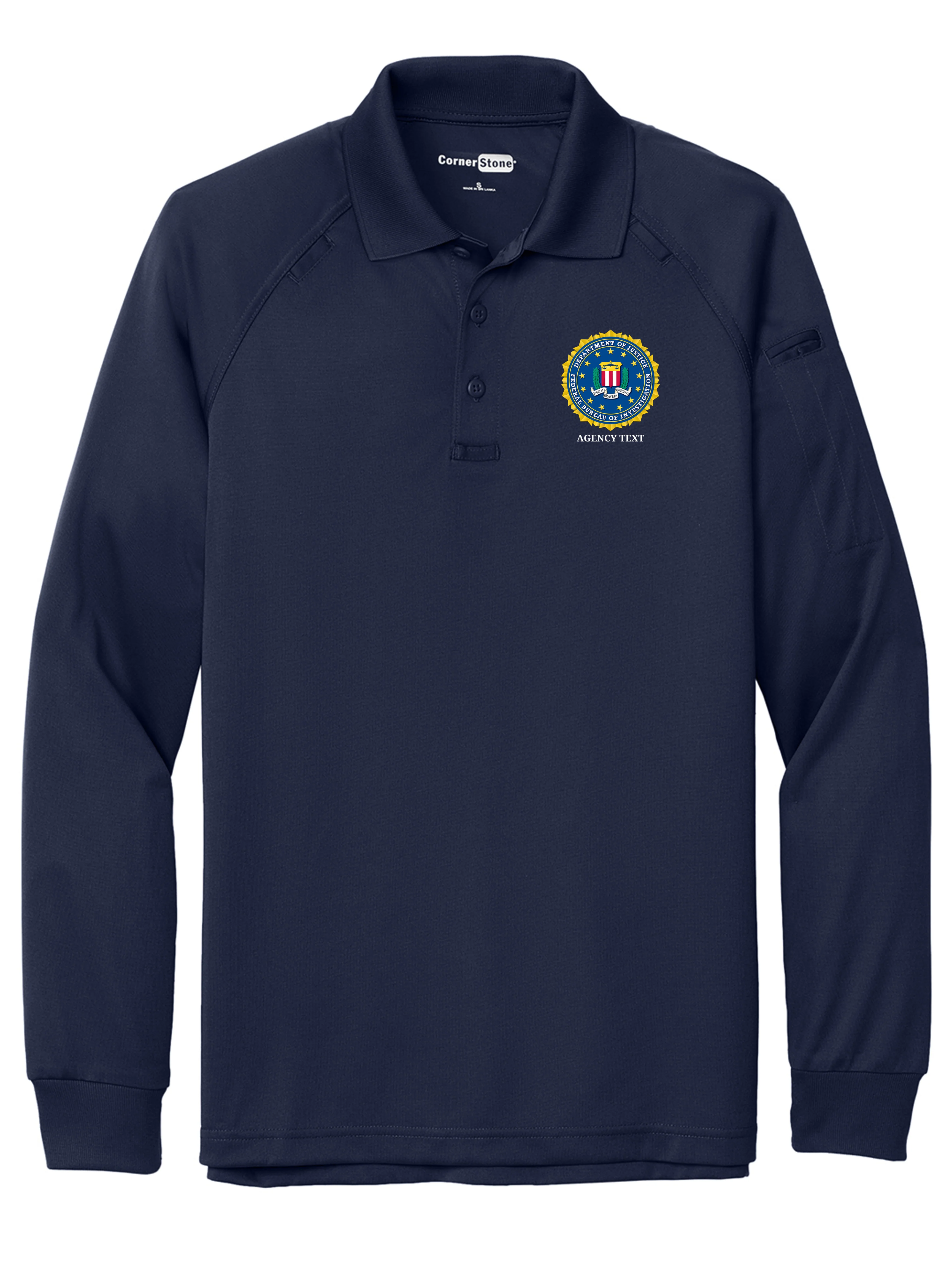 TACTICAL Federal Bureau of Investigation Polo - Men's Long Sleeve - Image 2