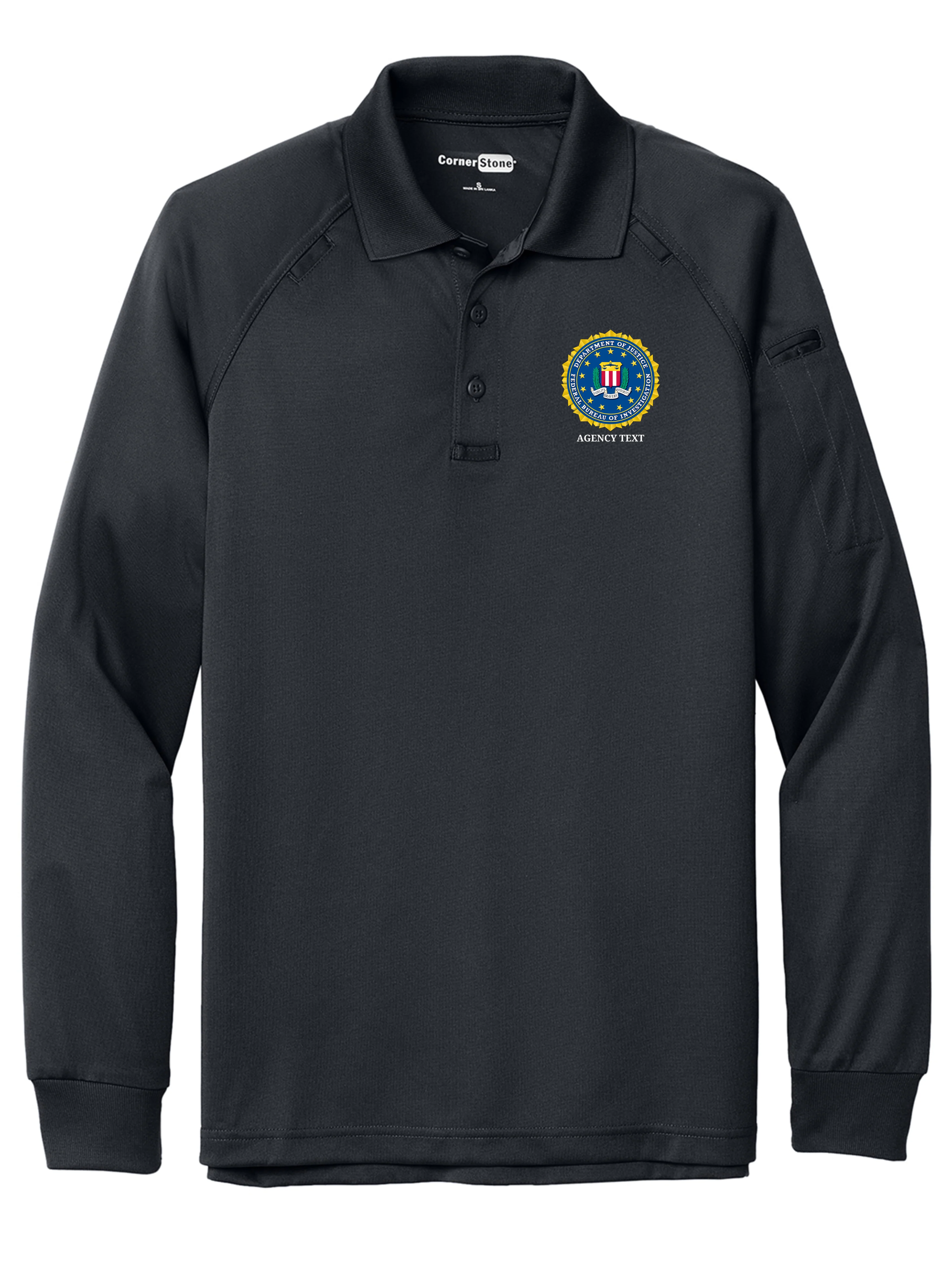 TACTICAL Federal Bureau of Investigation Polo - Men's Long Sleeve - Image 4